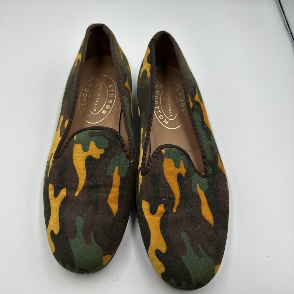 Stubbs & Wootton Camo Slipper Shoe Sz 8
